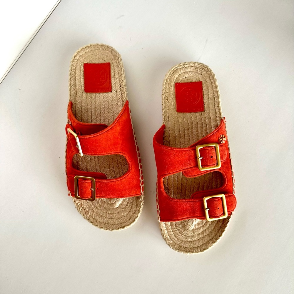 Tory Burch Selby Espadrille Slide Sandals NWOB Size 6